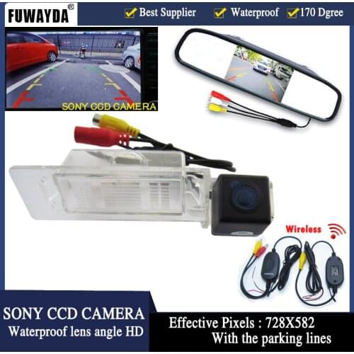 FUWAYDA CCD Parking Monitors LED Night Vision Car Rear View Camera 4.3" Car Rearview Mirror Monitor for KIA K5 Optima 2010 2011