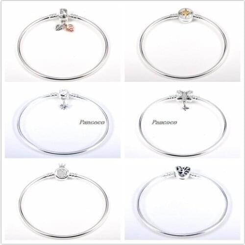 Authentic 925 Sterling Silver Bracelet Moments Crown O With Crystal Bangle Fit Bead Charm Diy Fashion Jewelry