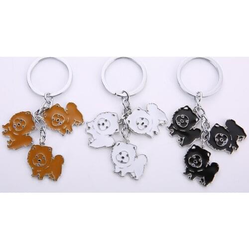 Chow Chow pendant car keychain for men women pet dog bag charm key chain keyring holder fashion jewelry