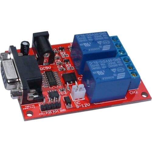 SR-104A Serial Port Control 2 Relay Modules, Delay Relay, Single-Chip Controller, Finished Board