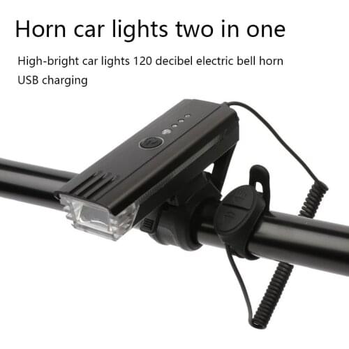 Light Sensor Bicycle Light Mountain Bike Waterproof Headlight with Horn with Side Light Highlighting Car Light for Night Riding