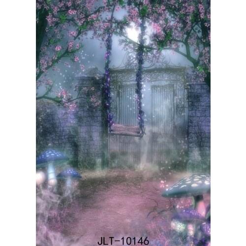 Garden Swing Moonlight Vinyl Photography Background Halloween Fair Tale Photography Backdrops for Photo Studio Stage