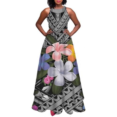 Hycool Hycool Sleeveless Maxi Summer Womens Cocktail Dress 2021 Hawaiian Floral A-Line Wedding Party Dresses Bodycon Anniversar