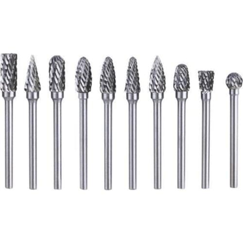 10 Piece Set Of High Speed Steel Electric Grinder Grinding Head Woodworking Rotary File Milling Cutter Carving Knife