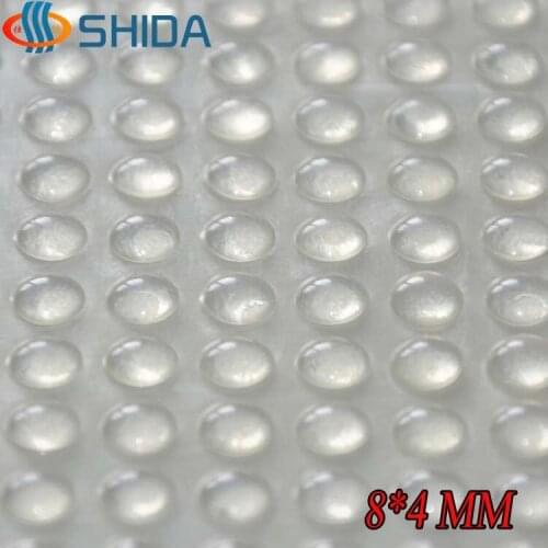 100 Pcs 8 x 4 mm Self Adhesive Hemisphere Silicone Rubber Bumpers Soft Transparent Black Anti Slip Feet Pads Damper