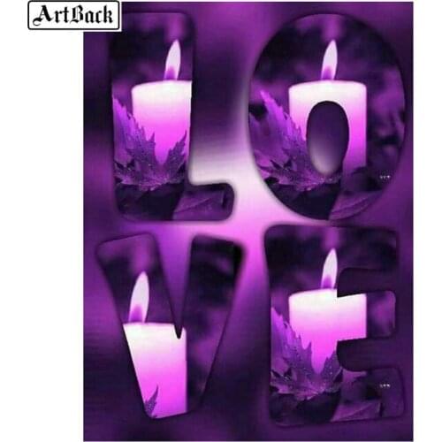 12 style LOVE icon 5d diy diamond painting color candle sticker full square drill diamond mosaic 3d embroidery home decoration
