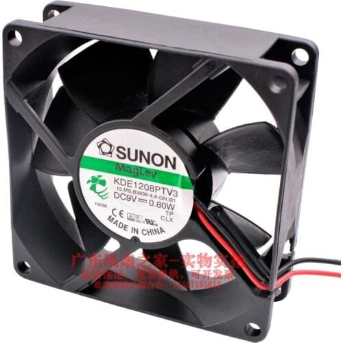 SUNON KDE1208PTV3 DC 12V 0.8W 80x80x25mm 2-wire Server Cooling Fan