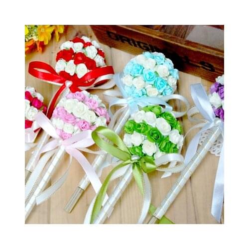 2 pcs Multi Types Wedding Ceremony Party Sigh Pen Personalized Simulation Flower Deco Tiffany Metal Photo Pen Signature
