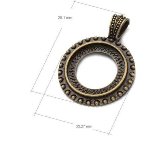 20pcs/lot(25mm for inner size) Metal Pendant Trays, Pendant Bases, Flower Pendant Settings Cabochons Setting