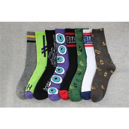 2018 Eyes Middle finger Harajuku Skate Tube Socks Men and women Street socks