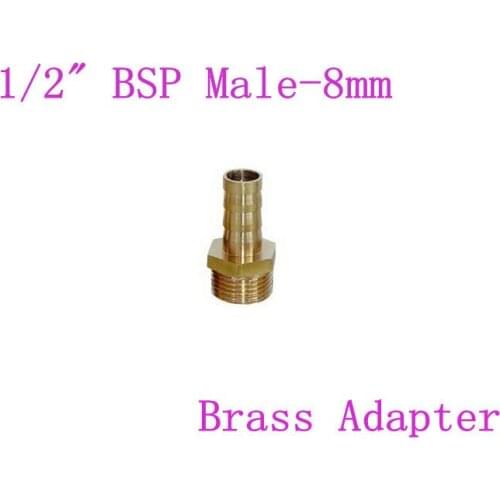 5pcs 1/2" BSP Male-8mm Barb Hose Brass Adapter Coupler 8mm-1/2" BSP