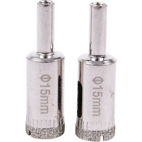 2 Pcs Diamond Drill Bits 15mm 19/32" Bottle Glass Tile Granite Hole Saw