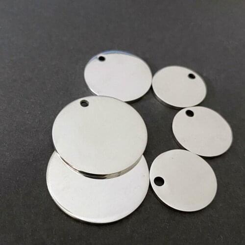 25mm In Stocks Metal Round Disc Dog Tag Pendant Charm Free Shipping Stainless Steel Pet Cat Tag