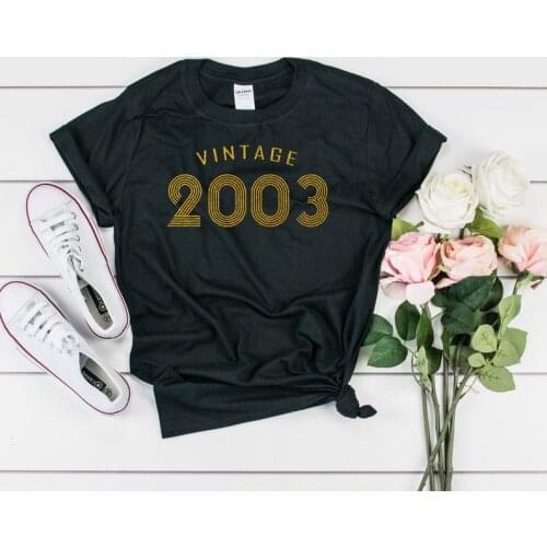 Glitter Gold-18th birthday 2003 retro T-shirt for her and him The first party shirt, can be customized for any year UNISEX SHIRT