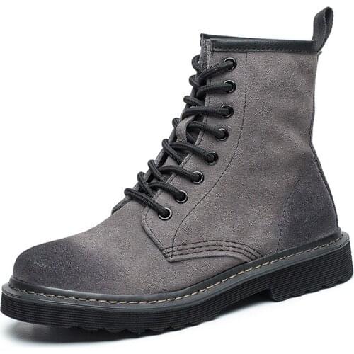 CuddlyIIPanda Autumn Motorcycle Boots Fashion Design Genuine Leather Women Ankle Boots British Style Nubuck Leather Martin Boots