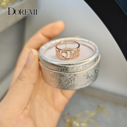 DOREMI Zircon Name Personalized Ring Custom Letter Name Ring 14k gold Plated personalised jewelry Handmade Ring for women