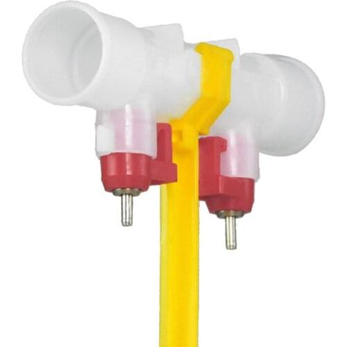 Double Outlet Drinking Hanging Chickens Cups Nipple Drinker Poultry Waterer