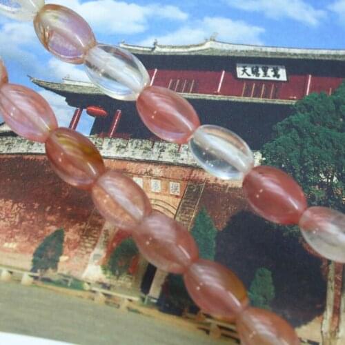 Rice shape 8x12mm Pink multicolor watermelon tourmaline 15" loose beads DIY women jewelry wholesale