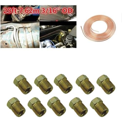10pcs 10mm x 1mm Male Short Brake Pipe Screw Nuts for 3/16" Metric Braking Tubes Auto Supplies