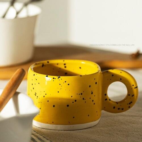 Mug Dot Cups Nordic Round Handgrip Coffee Cup Milk Mug For Breakfast Drinkware As Christmas Gift Box Mugs Caneca كوب