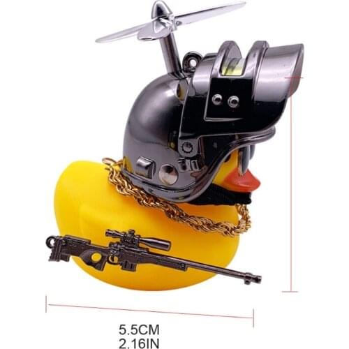 Magnet Duck Non-toxic Silicone Yellow Duck Propeller Helmet Ornaments for Car Interior Decorations T3EF