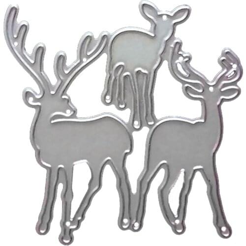 Dies Cutting Metal New DIY Scrapbooking Tree Christmas Elk Deer Craft Die Cut Paper Cards Making Background Frame Embossing