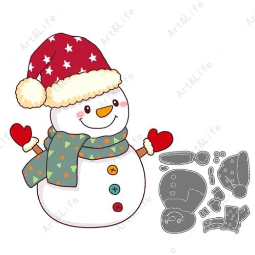 Cute Christmas Snowman Hot New Metal Cutting Dies Stencils for Making Scrapbooking Album Paper Cards Embossing Cut Die Stamps