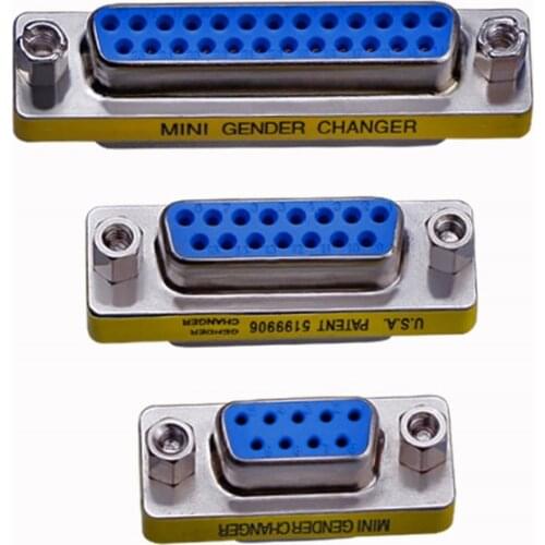 Mini Gender Changer Adapter DB9 DB15 DB25 RS232 Serial Port Com Connector Female/Male