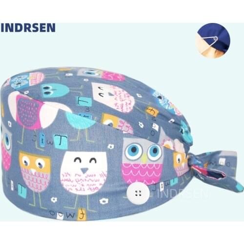 Fashion Funny Nursing Working Cap pure Cotton Medicals Uniform Accessories Hat Clinic Dental Lab Adjustable Women Surgicals Cap