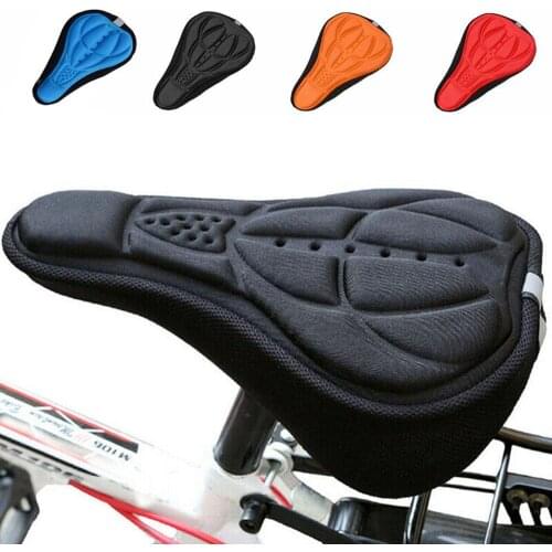 MTB Mountain Bike Cycling 3D Soft Silicone Seat Cover Gel Bicycle Saddle Thickened Bike Seat Cushion Pad Bicycle Accessories
