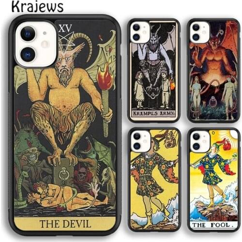 Krajews Tarot Cards The Devil Soft Phone Case Cover For iPhone 6s 7 8 plus X XR XS 11 12 pro max Samsung Galaxy S8 S9 S10 Plus