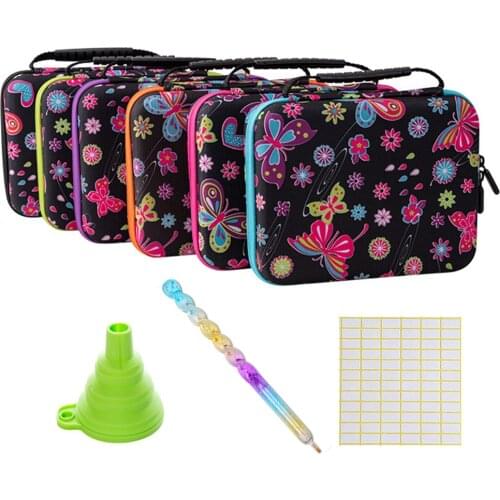 New 5D DIY Diamond Painting Butterfly Storage Box Kits 30 Grids with Diamond Paint Accessories Tools for Diamond Embroidery