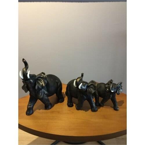 Set of 3 Elephant Lucky Elephant Statue Elephant Figurines Home Office Miniature Feng Shui Elephant Ornament Home Decoration
