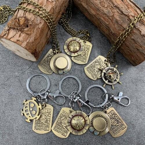 Metal Key Chain Ring One Piece Pendant Anime Keychain Key Holder Charm Jewelry