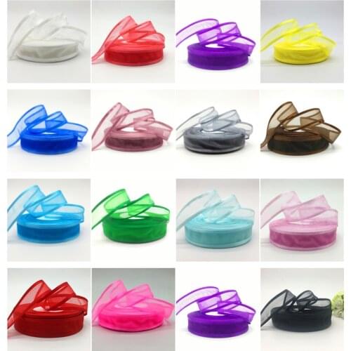Wholesale 5Yards 1"(25mm)Broadside Organza Ribbon Bow Wedding Christmas Party Wrapping Decoration Lace Crafts