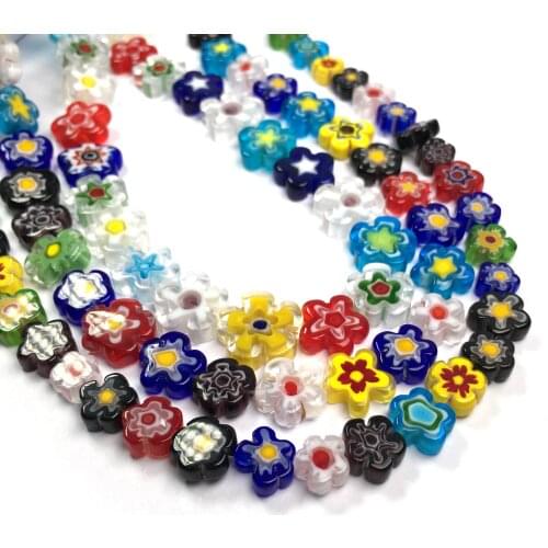 Wholesale 36cm Lampwork Flower Beads for Jewelry Making Necklace DIY Bracelet Accessories Plum Shape Glass Loose Beaded