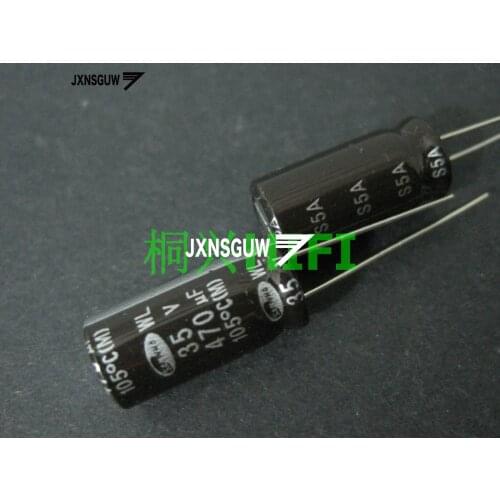 20PCS Original SAMWHA WL 35V470UF 10X20MM Dark brown Aluminum electrolytic capacitors 470uF/35v 105 degrees 470UF 35V