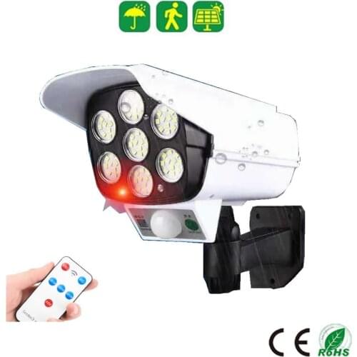 Remote solar fake monitor dummy camera Powered Light Outdoors Lamp Motion Sensor Waterproof Street Garden Wall Emergency Securit