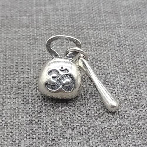 3pcs of 925 Sterling Silver OM Charms Lotus Design for Yoga Meditation Bracelet