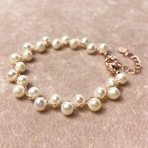 Multicolor Pearl Bracelet 16.5cm+4cm extend Beautiful Real Coloful Natural Cultured Freshwater Women Girls Party Jewelry Gift