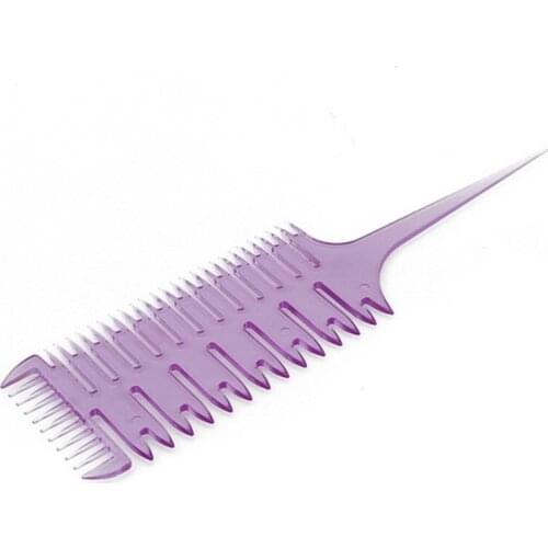 Pink Professional Easy To Use Weave Weaving Comb Hair Dye Styling Tool Salon Hair Dyeing Comb Sectioning Highlight Comb