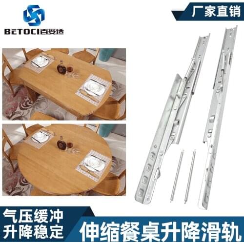Folding Hardware Accessories Comes with Hydraulic Silent Cushioning Heavy-duty Rails Telescopic Table Lifting Slide
