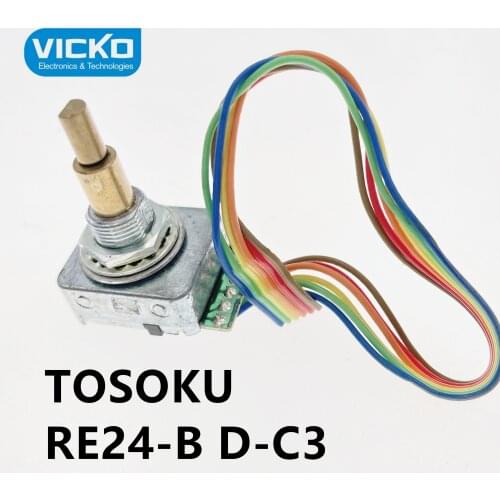 [VK] TOSOKU RE24-B D-C3 25C 743 3.3V with 24-step optical encoder stepper 6 foot shaft 25mm switch