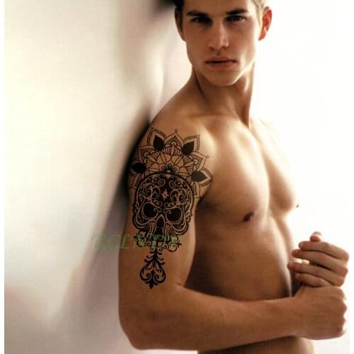 Waterproof Temporary Tattoo Sticker Mandala lotus totem skull head fake tatto flash tatoo stickers leg arm for men girl women