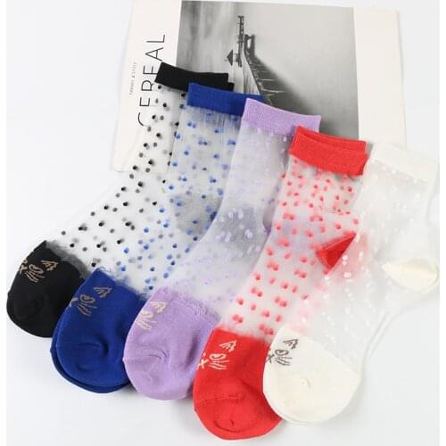 DONG AI Transparent Socks Women Hot Summer Thin Crystal Glass Silk Stretch Girls Socks Female Chaussette Femme Calcetines
