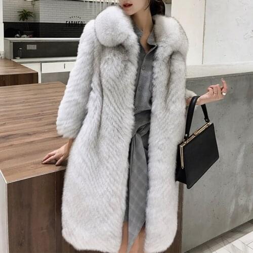 Real Fox Coat Full Pelt Natural Fur Coats Women Clothes Autumn Winter Long Elegant Jacket Manteau Femme Hiver ZL549