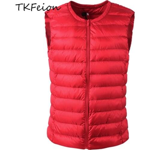 Women Bomber Vest Coats Duck Down Filler Light Thin Spring Autumn Female Short Waistcoat Fashion O-neck Sleeveless Slim Jackets