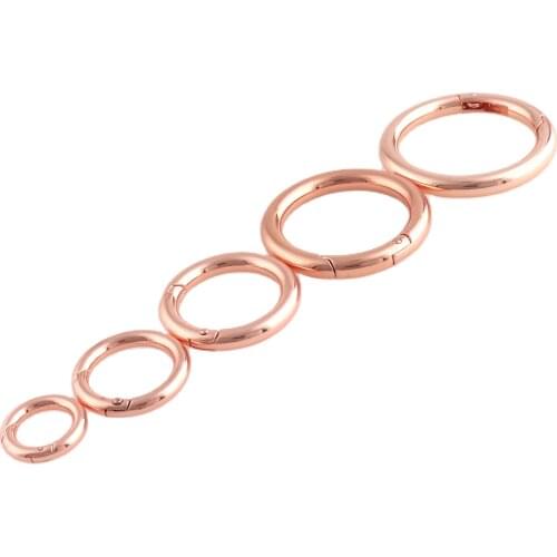 10pcsMetal Spring Gate O Ring Rose gold Openable Keyring Leather Bag Belt Strap Buckle Dog Chain Snap Clasp Clip Trigger Luggage
