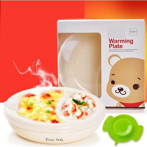 300ML Warming Plate Dish Bowl Baby Food Warmer Heat Hot Water Chamber Feeding Children BPA Free Warming Dish & Plate