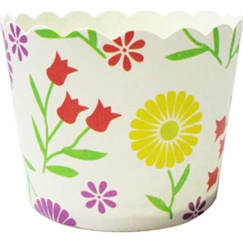 50pcs/bag Colorful Little Flowers Red Strawberry Rose Merry Paper Cupcake Mini Muffin Cups Moulds for Birthday Wedding Party